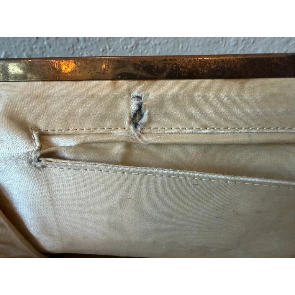 Vintage‎ Gold Metallic Clutch Evening Bag Party Prom Special Occasion